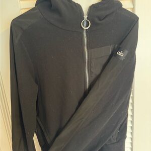 Alo Black Zip-Up Hoodie